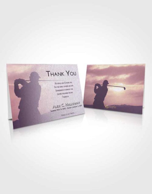 Funeral Thank You Card Template Lavender Sunrise Golfing Peace
