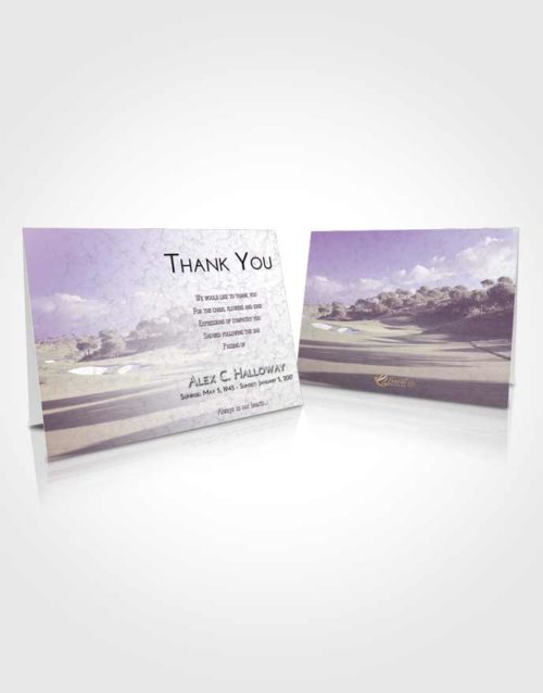 Funeral Thank You Card Template Lavender Sunrise Golfing Sandtrap