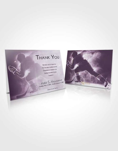 Funeral Thank You Card Template Lavender Sunrise Hockey Paradise