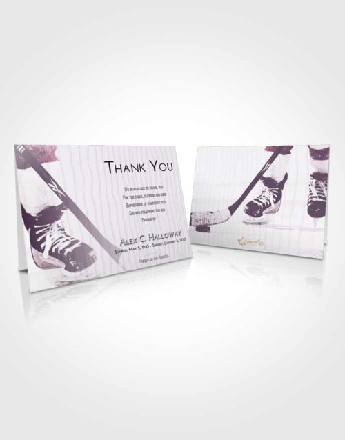 Funeral Thank You Card Template Lavender Sunrise Hockey Pride