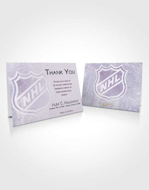 Funeral Thank You Card Template Lavender Sunrise Hockey Tranquility