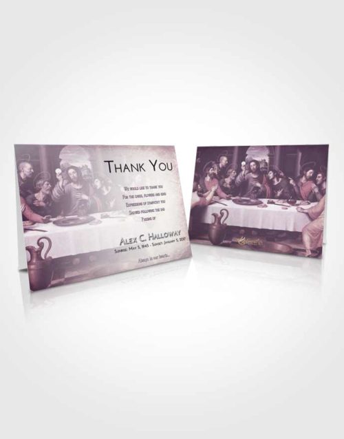 Funeral Thank You Card Template Lavender Sunrise Jesus Last Supper