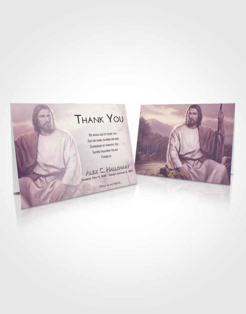 Funeral Thank You Card Template Lavender Sunrise Jesus Prayers