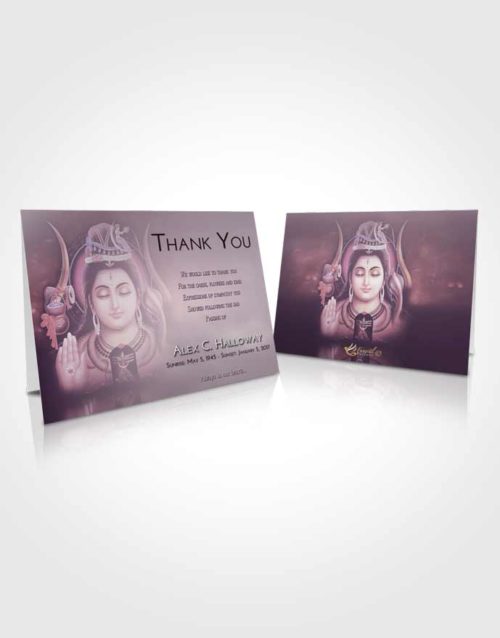 Funeral Thank You Card Template Lavender Sunrise Lord Shiva Dignity