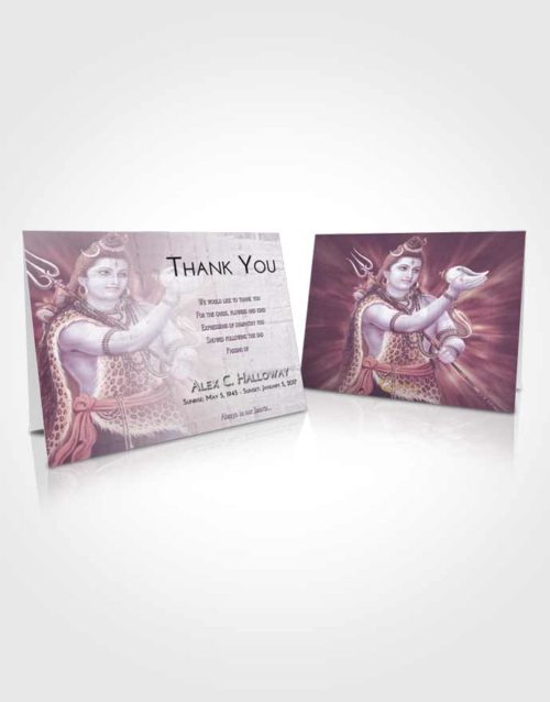 Funeral Thank You Card Template Lavender Sunrise Lord Shiva Excellence