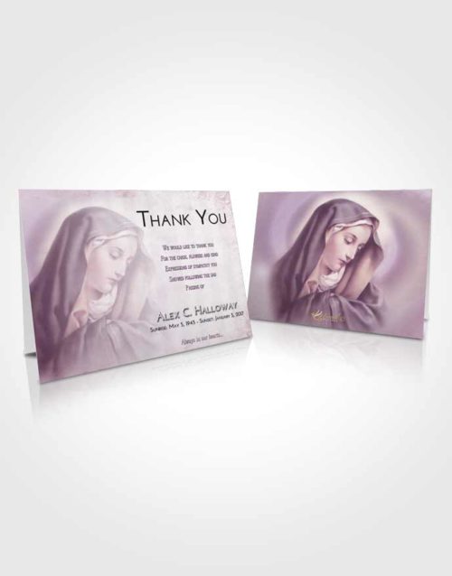 Funeral Thank You Card Template Lavender Sunrise Mary Mother in Heaven