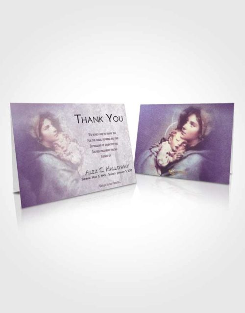 Funeral Thank You Card Template Lavender Sunrise Mary and Jesus