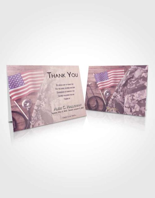 Funeral Thank You Card Template Lavender Sunrise Military Medical