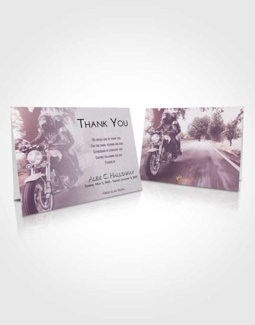 Funeral Thank You Card Template Lavender Sunrise Motorcycle Days