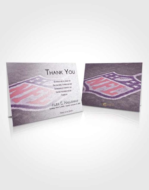 Funeral Thank You Card Template Lavender Sunrise NFL Football