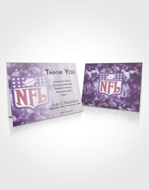 Funeral Thank You Card Template Lavender Sunrise NFL Star