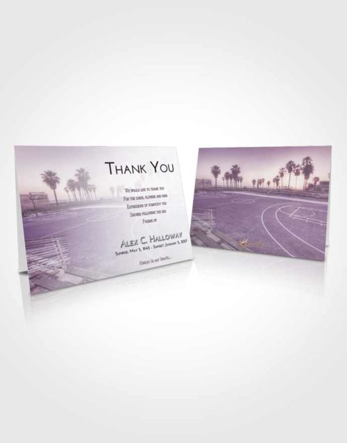 Funeral Thank You Card Template Lavender Sunrise On the Court