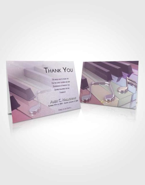 Funeral Thank You Card Template Lavender Sunrise Piano Keys