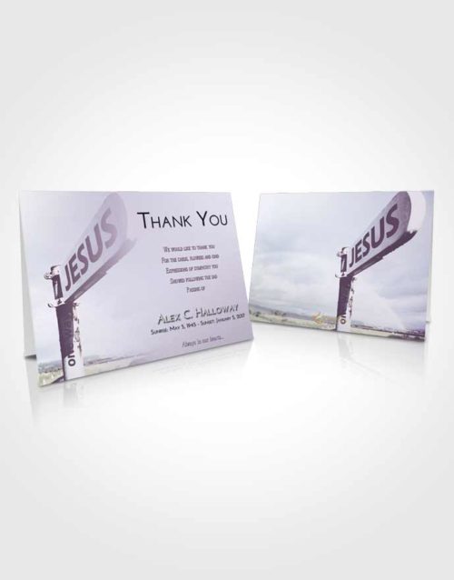 Funeral Thank You Card Template Lavender Sunrise Road to Jesus
