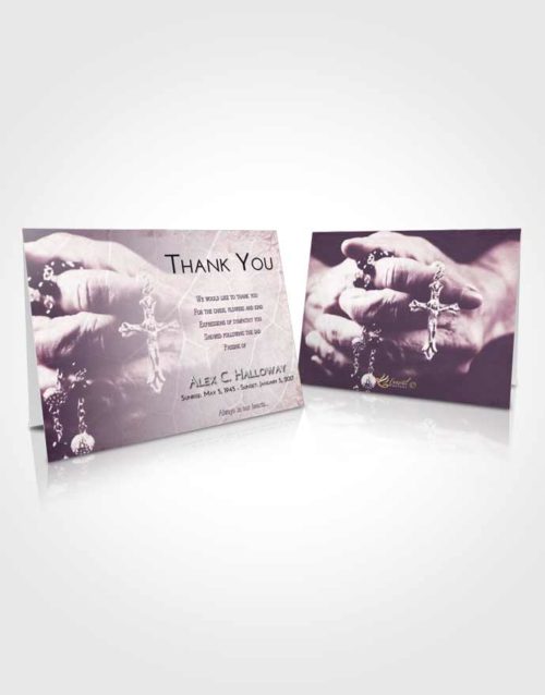 Funeral Thank You Card Template Lavender Sunrise Rosary Life