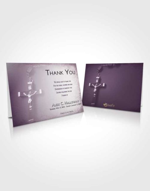 Funeral Thank You Card Template Lavender Sunrise Rosary Love