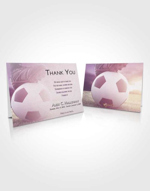 Funeral Thank You Card Template Lavender Sunrise Soccer Cleats