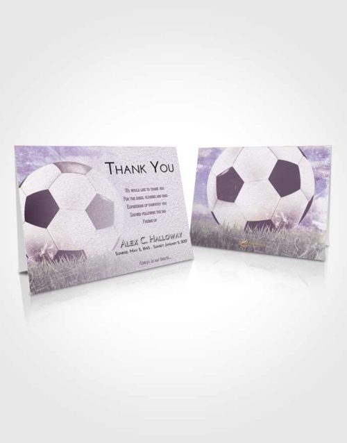 Funeral Thank You Card Template Lavender Sunrise Soccer Dreams
