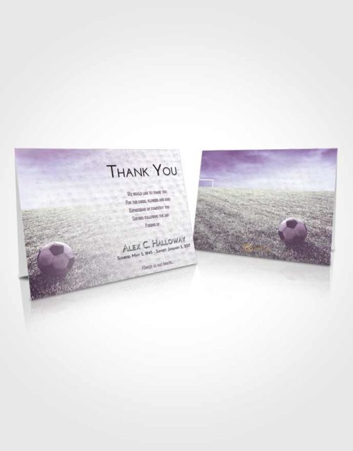 Funeral Thank You Card Template Lavender Sunrise Soccer Journey