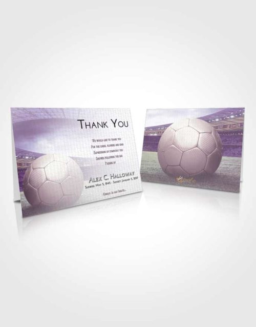 Funeral Thank You Card Template Lavender Sunrise Soccer Love