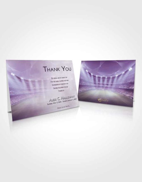 Funeral Thank You Card Template Lavender Sunrise Soccer Stadium