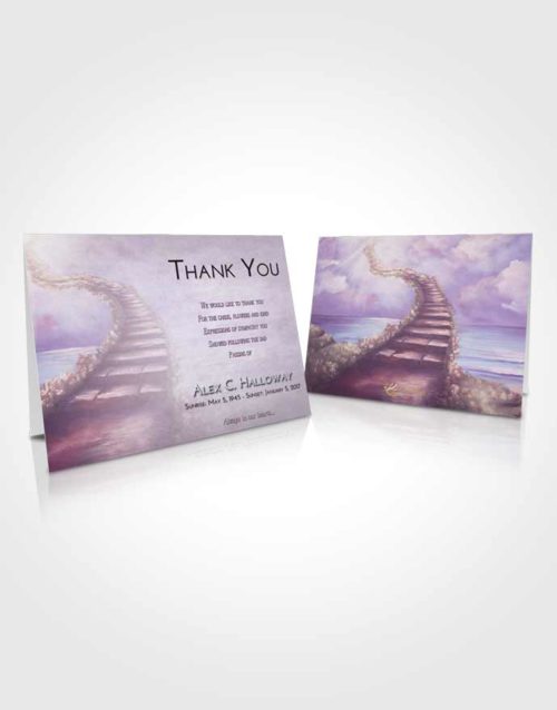 Funeral Thank You Card Template Lavender Sunrise Stairway Above