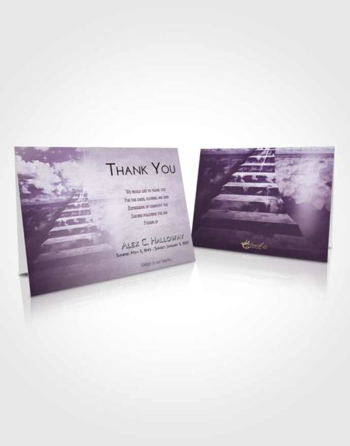 Funeral Thank You Card Template Lavender Sunrise Stairway for the Soul