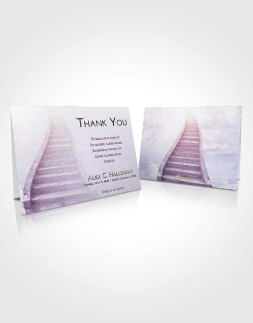 Funeral Thank You Card Template Lavender Sunrise Stairway to Bliss
