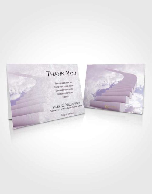 Funeral Thank You Card Template Lavender Sunrise Stairway to Divinity