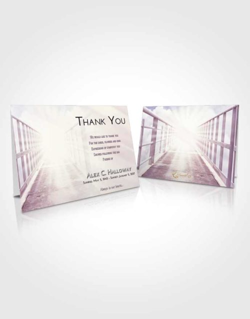 Funeral Thank You Card Template Lavender Sunrise Stairway to Faith