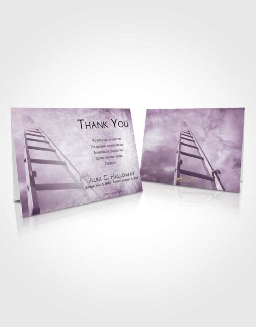 Funeral Thank You Card Template Lavender Sunrise Stairway to Forever