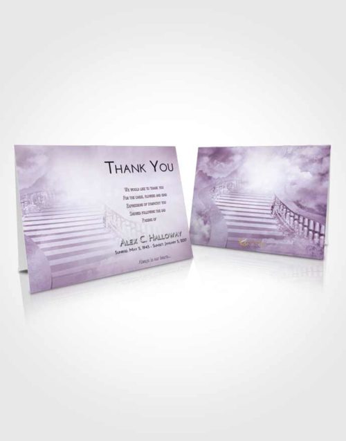 Funeral Thank You Card Template Lavender Sunrise Stairway to Freedom