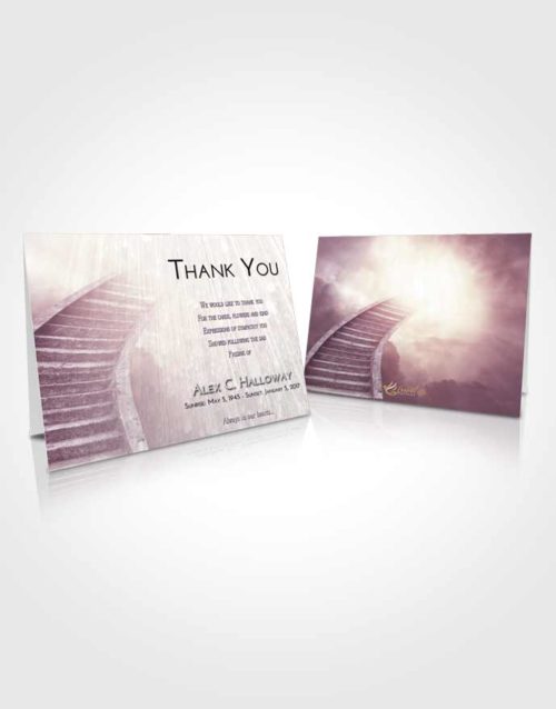 Funeral Thank You Card Template Lavender Sunrise Stairway to Magnificence