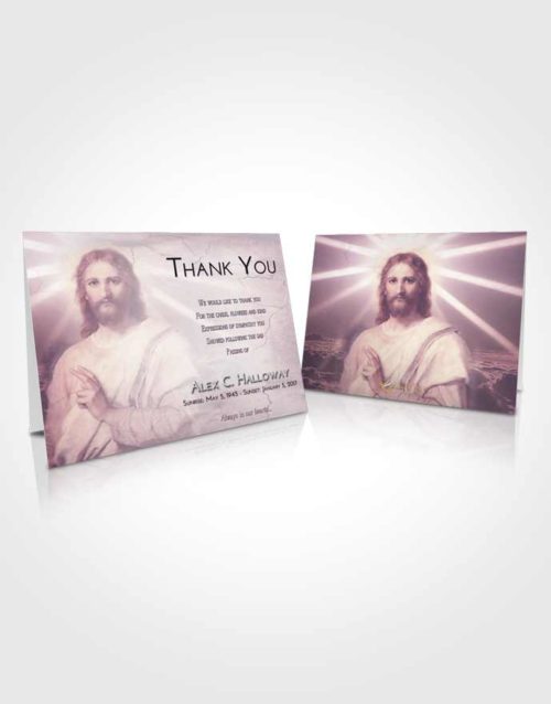 Funeral Thank You Card Template Lavender Sunrise Star of Jesus