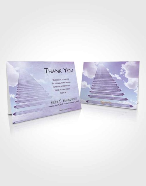 Funeral Thank You Card Template Lavender Sunrise Steps to Heaven