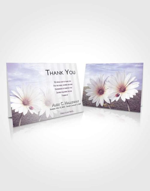 Funeral Thank You Card Template Lavender Sunrise Summer Flower