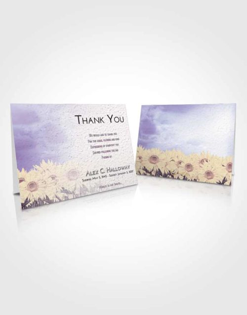 Funeral Thank You Card Template Lavender Sunrise Sunflower Bliss