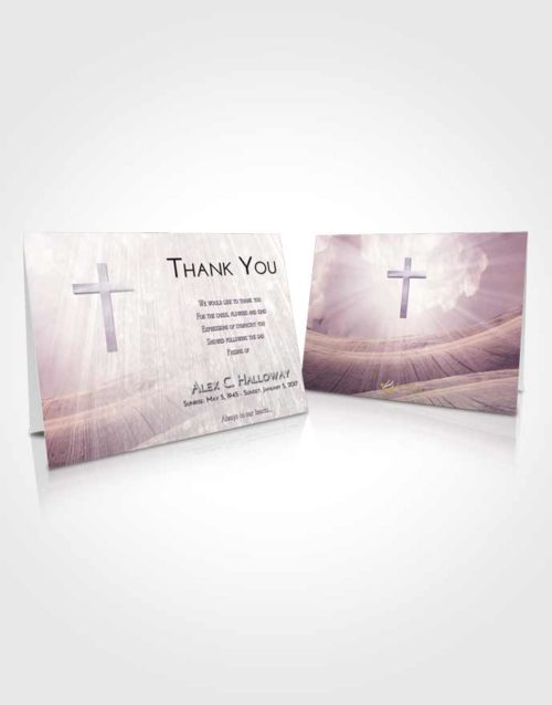 Funeral Thank You Card Template Lavender Sunrise The Cross of Life