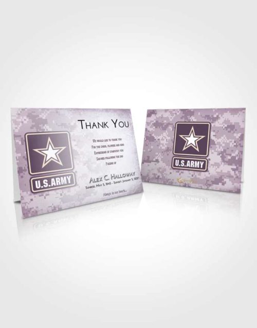 Funeral Thank You Card Template Lavender Sunrise United States Army