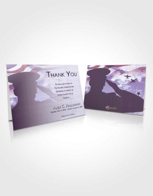 Funeral Thank You Card Template Lavender Sunrise Veterans Sacrifice