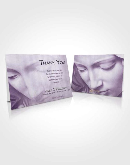 Funeral Thank You Card Template Lavender Sunrise Virgin Mary