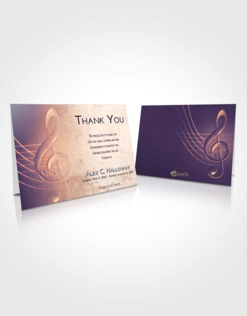 Funeral Thank You Card Template Lavender Sunset Allegro
