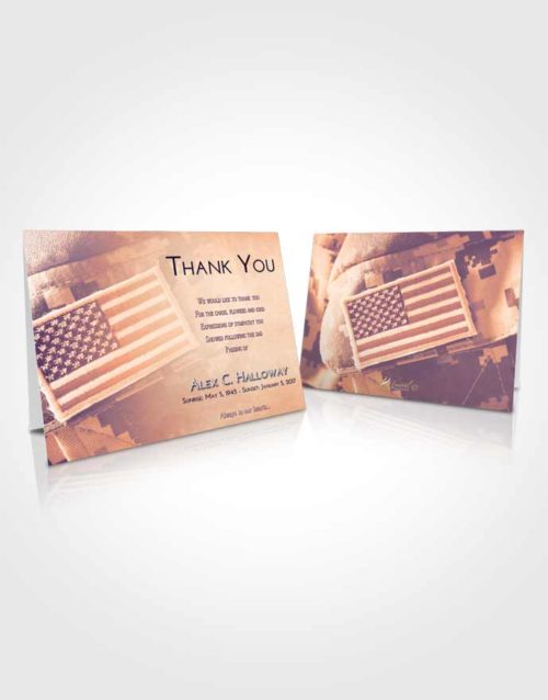 Funeral Thank You Card Template Lavender Sunset Army Days