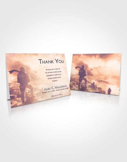 Funeral Thank You Card Template Lavender Sunset Army Life