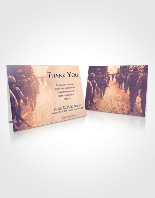 Funeral Thank You Card Template Lavender Sunset Army March