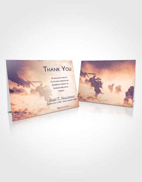 Funeral Thank You Card Template Lavender Sunset Army Sacrifice