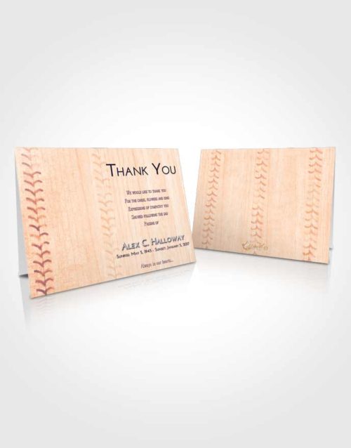 Funeral Thank You Card Template Lavender Sunset Baseball Honor