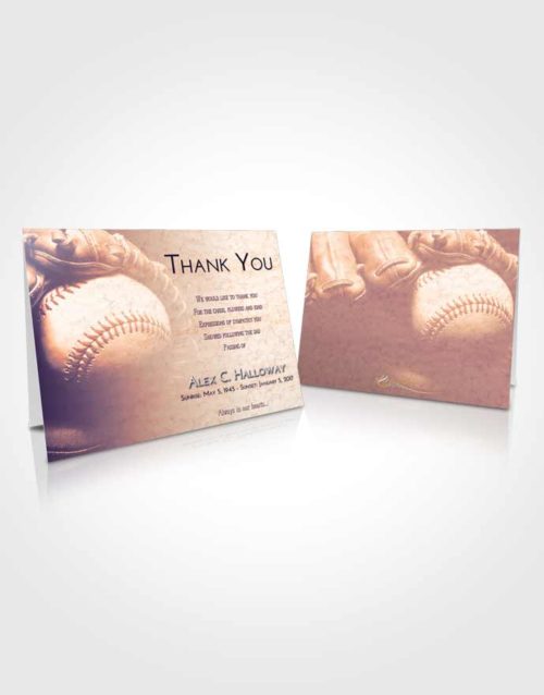 Funeral Thank You Card Template Lavender Sunset Baseball Life