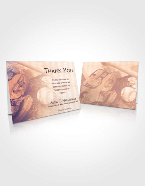 Funeral Thank You Card Template Lavender Sunset Baseball Peace