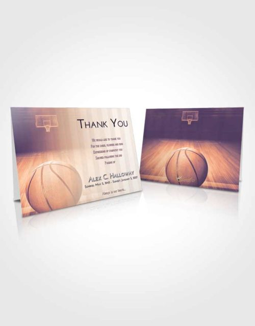 Funeral Thank You Card Template Lavender Sunset Basketball Dreams